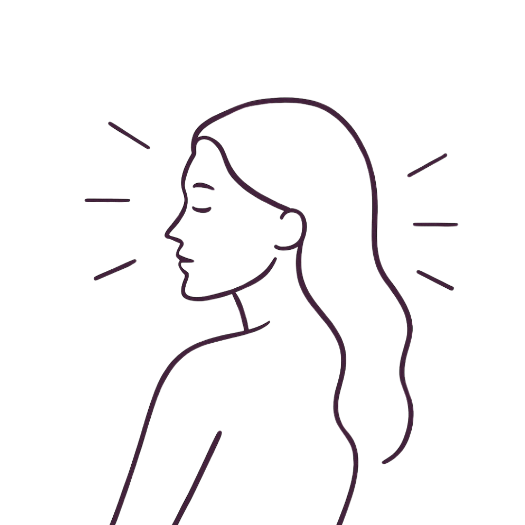 Line drawing of woman