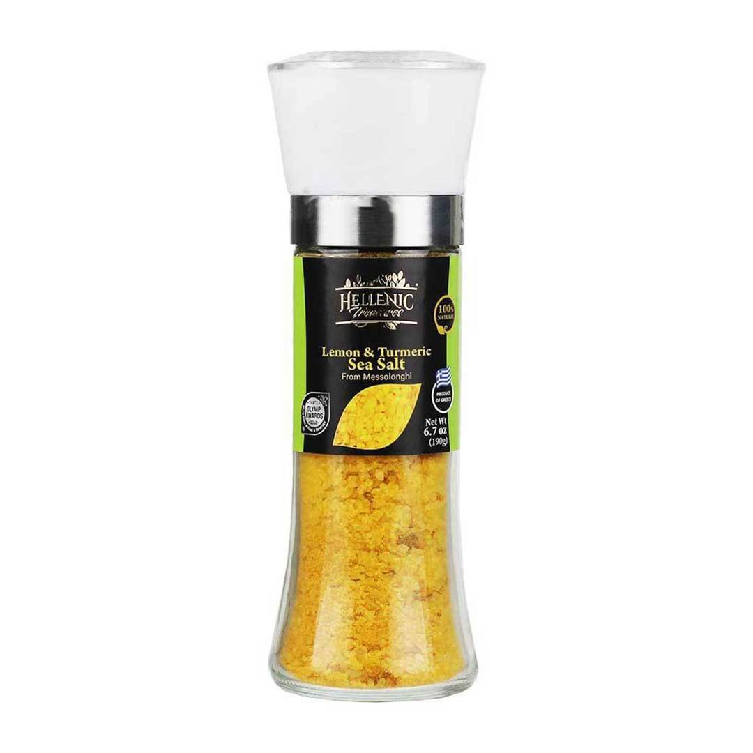 Hellenic Treasures Lemon & Turmeric Sea Salt Grinder 1