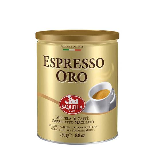 Saquella Espresso Oro Roasted Ground Coffee 1