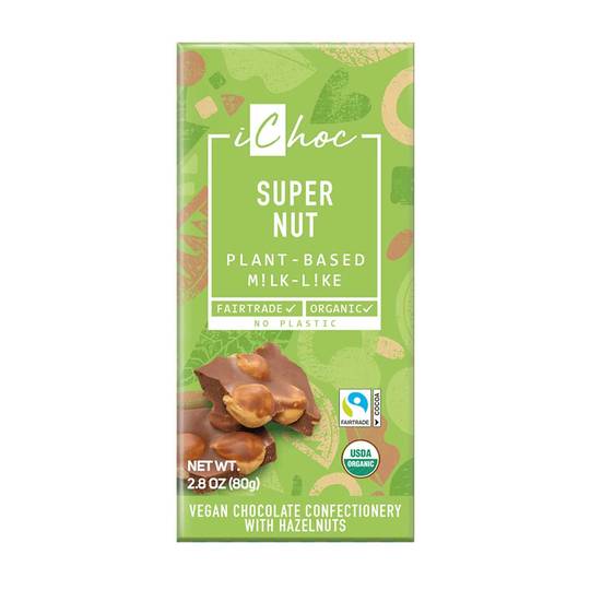 iChoc Hazelnuts Chocolate Bar, Organic & Vegan 1