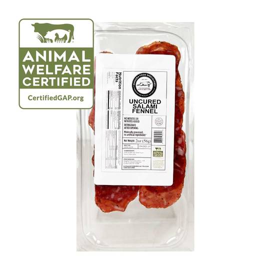 Niagara Food Specialties Super Premium Uncured Fennel Salami Sliced 1