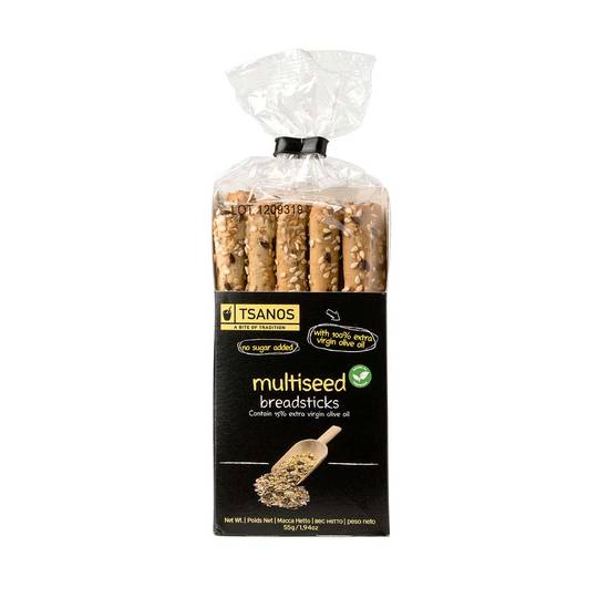Tsanos Multiseed Breadsticks, No Sugar Added & Vegan 1