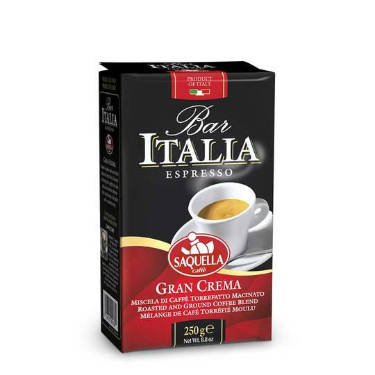 Bar Italia Espresso Roasted Ground Coffee, Gran Crema 1