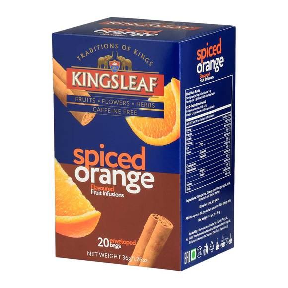 Kingsleaf Spiced Orange Ceylon Tea, Caffeine Free, 20 Bags 3