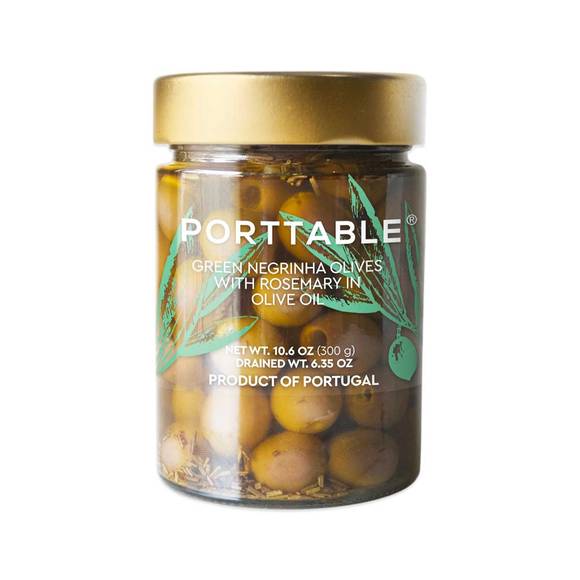 Porttable Green Negrinha Olives with Rosemary in EVOO 1