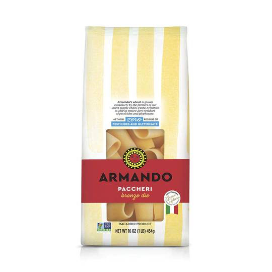 Armando Paccheri Pasta, 100% Italian Wheat, Bronze Cut 1