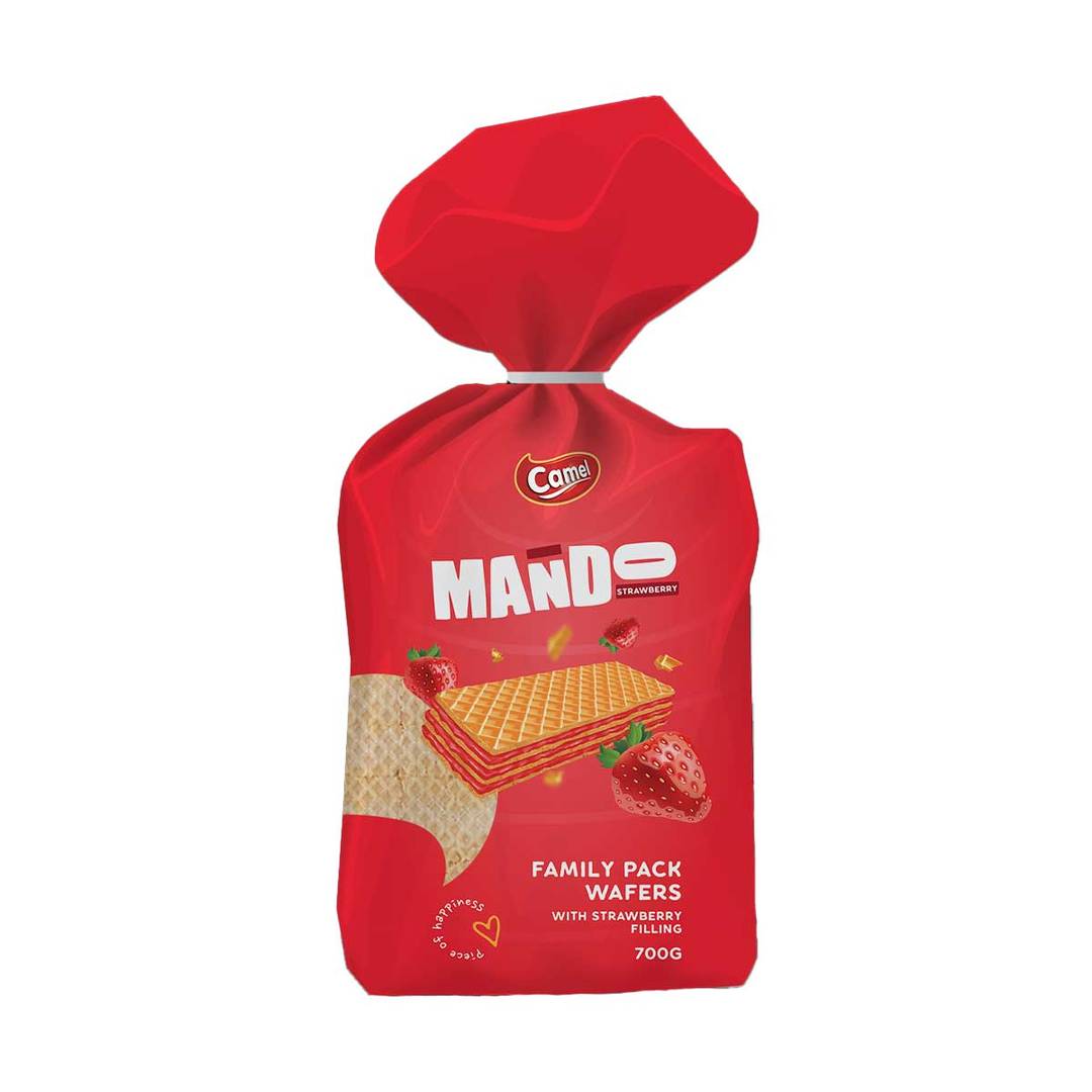 Mando Strawberry Wafers, Family Size 1