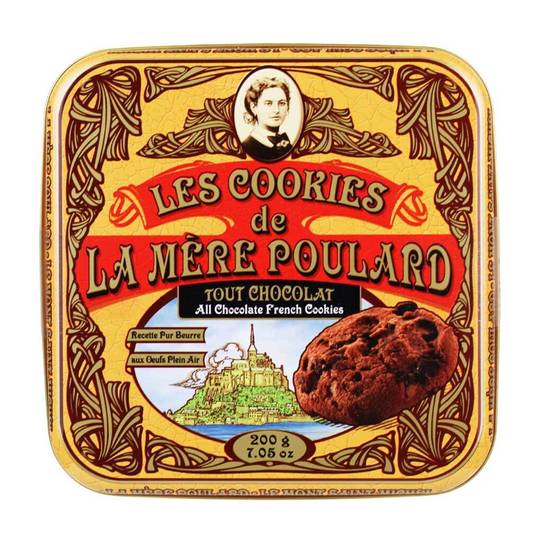 La Mere Poulard French Butter Chocolate Cookies in Luxury Tin 1