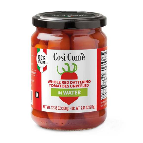 Cosi Come Red Datterino Tomatoes in Water, Whole & Unpeeled 1