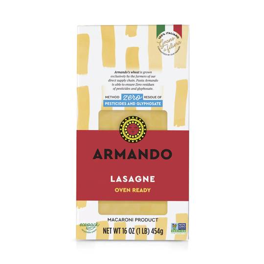 Armando Oven Ready Lasagne Sheets, 100% Italian Wheat, Bronze Cut 1