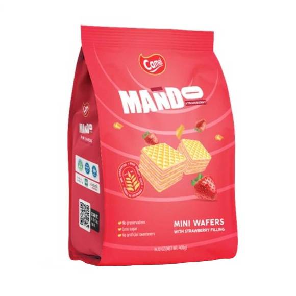 Mando Strawberry Wafer Cubes, Family Size 1