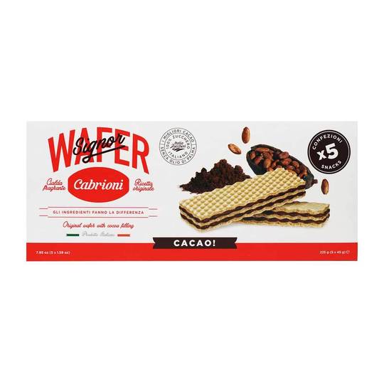 Cabrioni Italian Cocoa Signor Wafer 5-pack, No Palm Oil 1