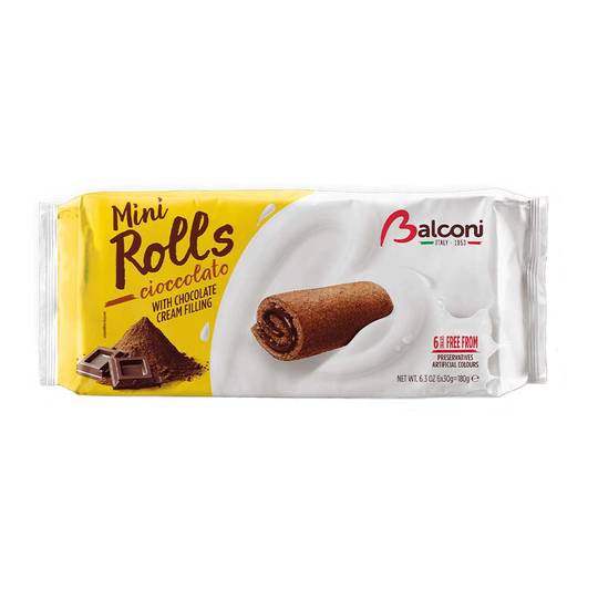 Balconi Rollino Chocolate Snack Cakes with Chocolate Cream Filling 1