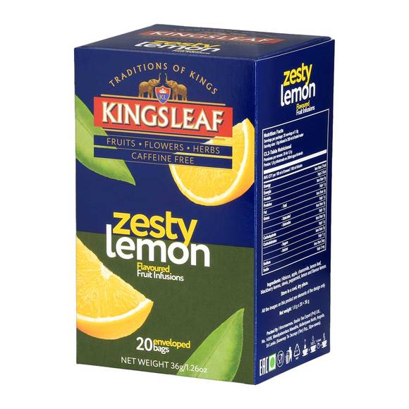 Kingsleaf Zesty Lemon Ceylon Tea, Caffeine Free, 20 Bags 3