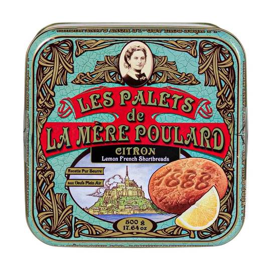 La Mere Poulard French Lemon Cookies Palets in Luxury Tin 1