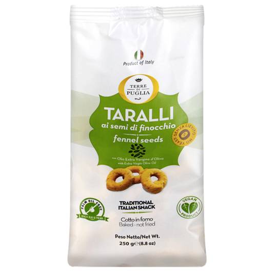 Terre di Puglia Taralli with Fennel Seeds, Vegan & No Palm Oil 1