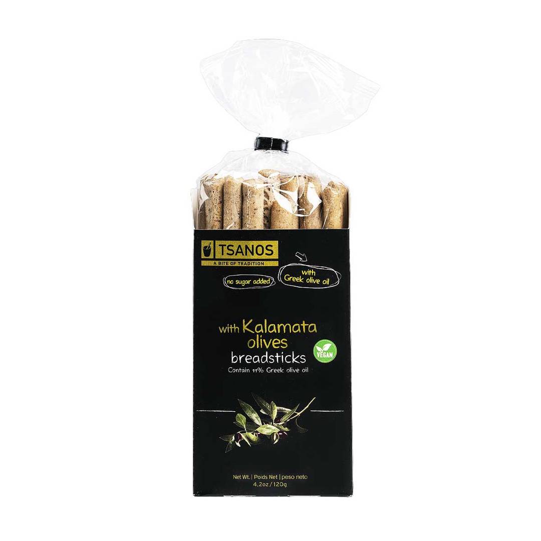 Tsanos EVOO Kalamata Breadsticks, No Sugar Added & Vegan 1