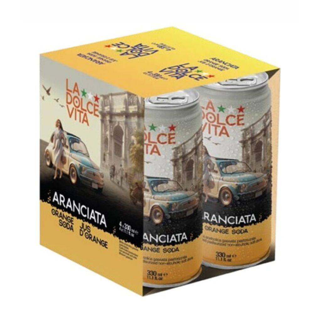 Dolce Vita Italian Orange Soda, 4-Pack Cans 1