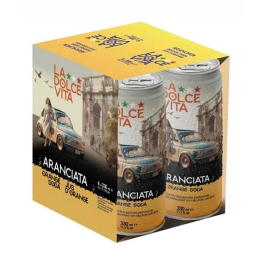 Dolce Vita Italian Orange Soda, 4-Pack Cans 1