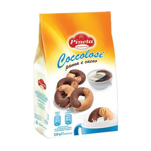 Pineta Italian Coccolosi Shortbread Biscuits with Cocoa & Cream 1
