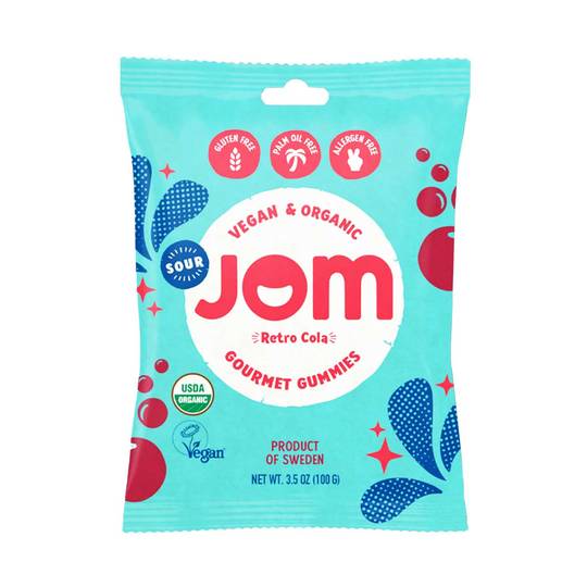 Jom Organic Sour Retro Cola Gummy Candies, Vegan & No Palm Oil 1