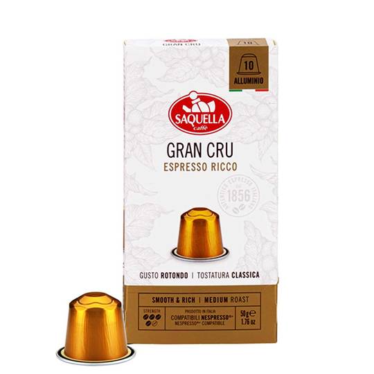 Saquella Grand Cru Espresso, 100% Arabica, 10-Capsule Pack 1