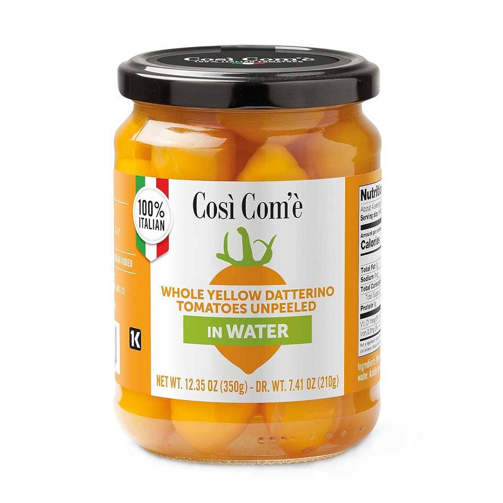 Cosi Come Yellow Datterino Tomatoes in Water, Whole & Unpeeled 1