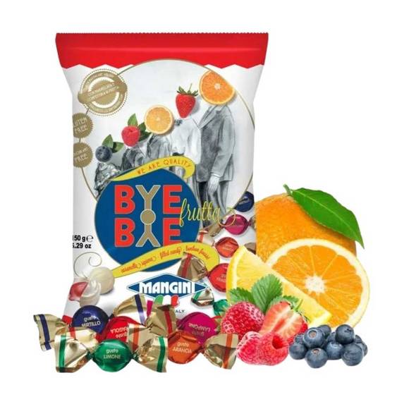 Mangini Bye Bye Frutta Assorted Fruit Jam Filled Italian Hard Candies 1