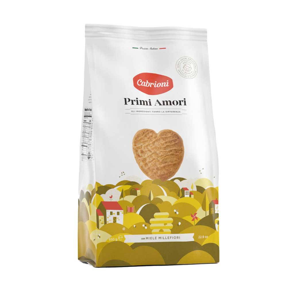 Cabrioni Heart Shaped Primi Amori Cookies, Family Size 1