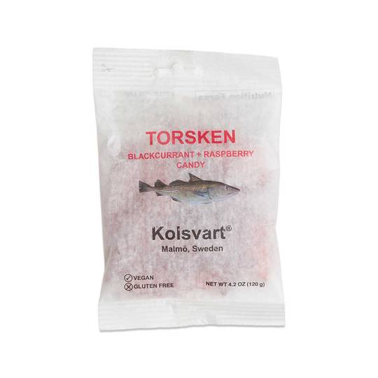 Kolsvart Swedish Blackcurrant & Raspberry Gummy Candy Fish, Vegan 1