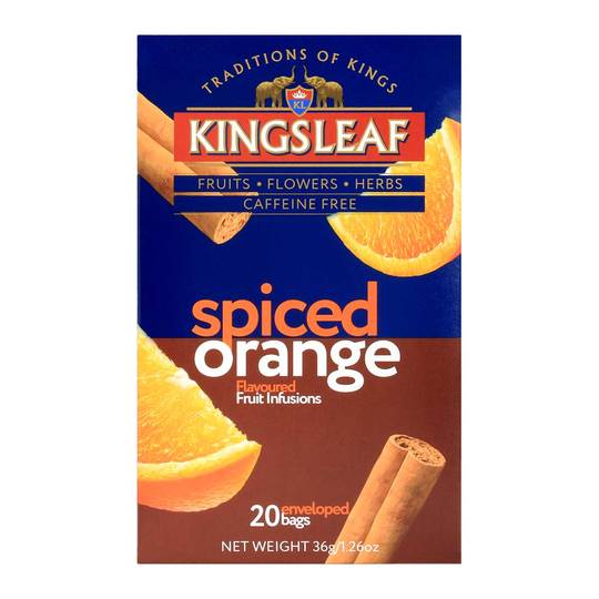 Kingsleaf Spiced Orange Ceylon Tea, Caffeine Free, 20 Bags 1