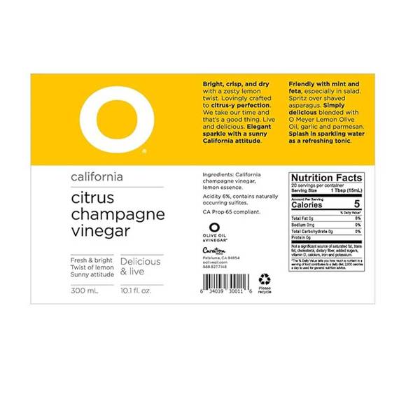 O Olive Oil & Vinegar O Citrus Champagne Vinegar 4
