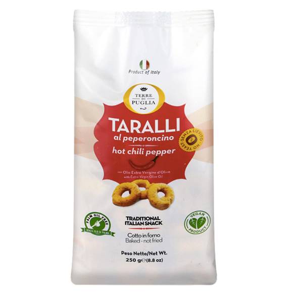 Terre di Puglia Taralli with Hot Chili Pepper, Vegan & No Palm Oil 1