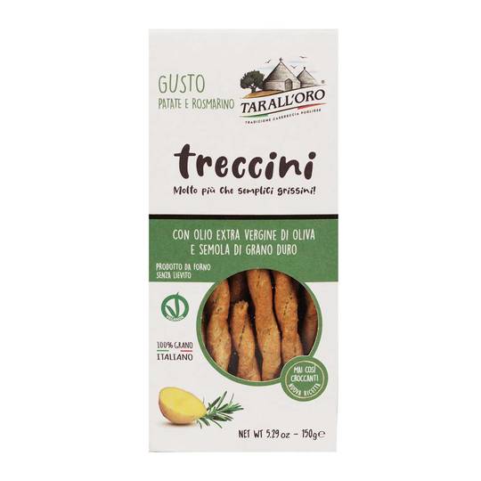 Tarall'Oro EVOO Treccini with Potato & Rosemary, 100% Italian Grain 1