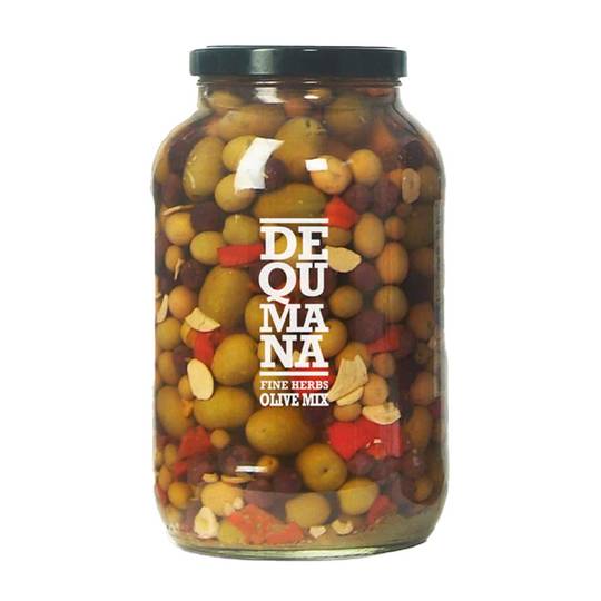 Dequmana Mixed Olives with Herbs, Unpitted 1