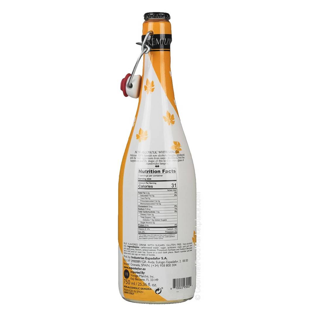 Montevides Premium Spanish White Sangria, Non Alcoholic 2