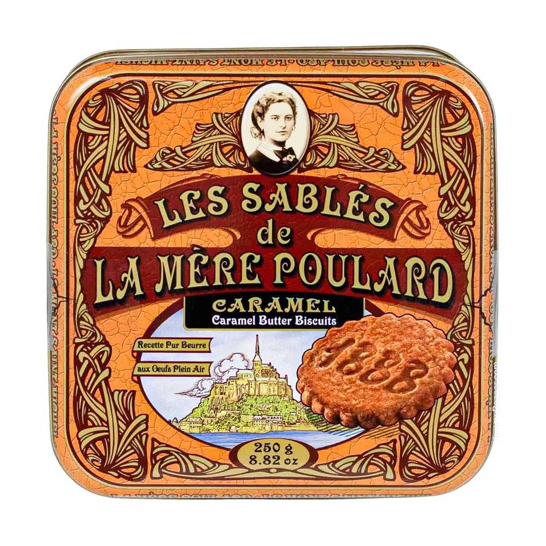 La Mere Poulard French Caramel Sable Cookies in Luxury Tin 1