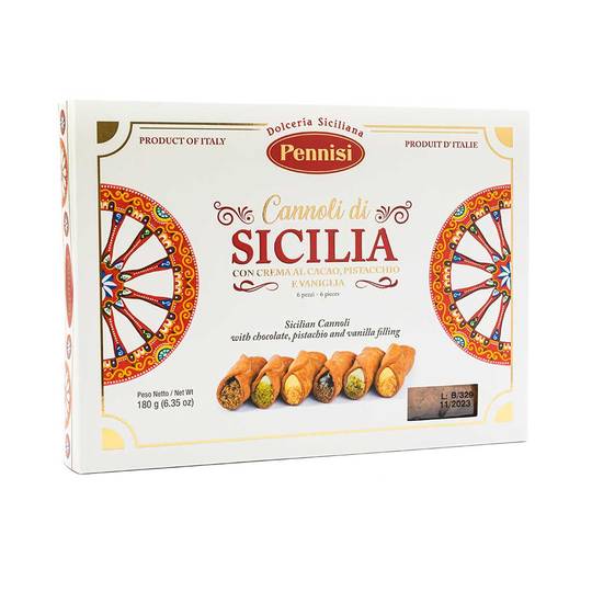 Pennisi Italian Cannoli with Chocolate, Pistachio and Vanilla Filling 1