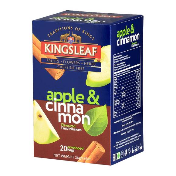 Kingsleaf Apple & Cinnamon Ceylon Tea, Caffeine Free, 20 Bags 3