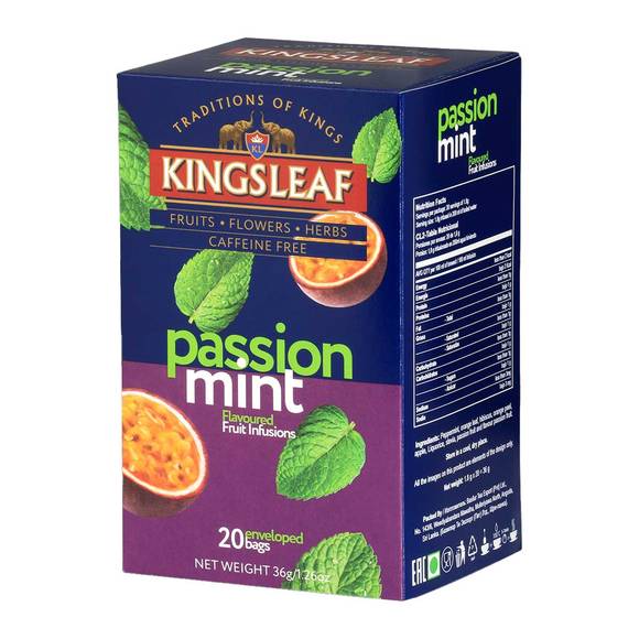 Kingsleaf Passion Mint Ceylon Tea, Caffeine Free, 20 Bags 3