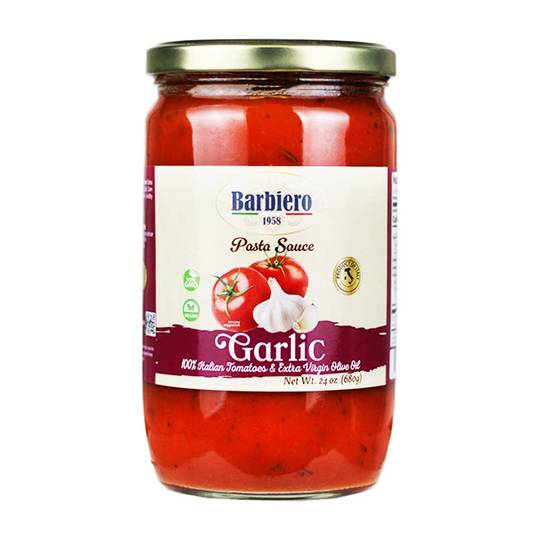 Barbiero Garlic Pasta Sauce, 100% Italian Tomatoes & EVOO 1