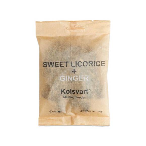 Kolsvart Swedish Sweet Licorice and Ginger Gummy Candy, Vegan 1