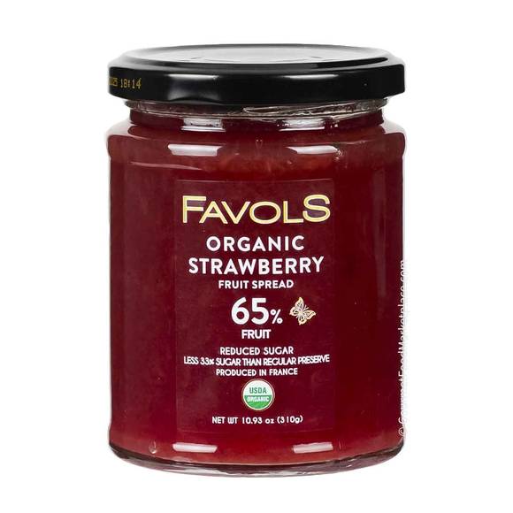 Favols Organic Strawberry Spread, Reduced Sugar 1