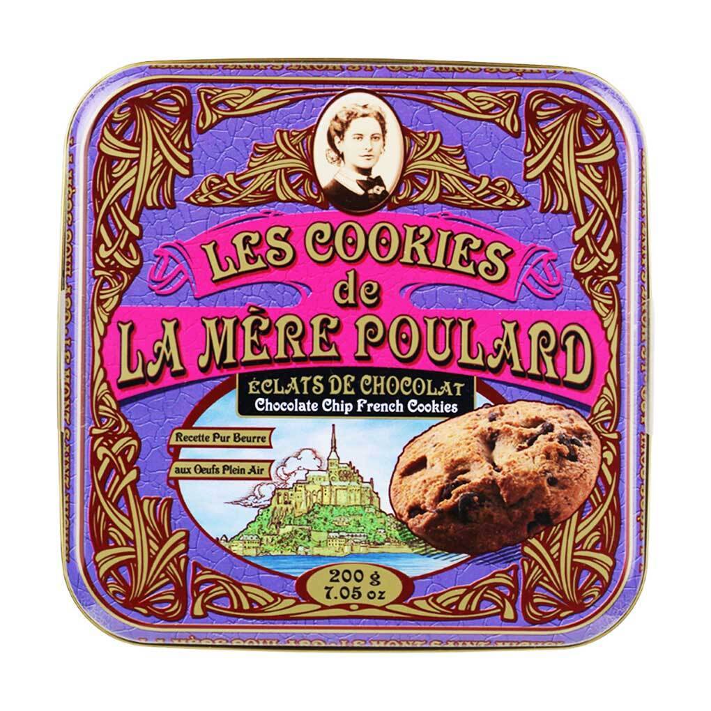 La Mere Poulard French Chocolate Chip Cookies in Luxury Tin 1