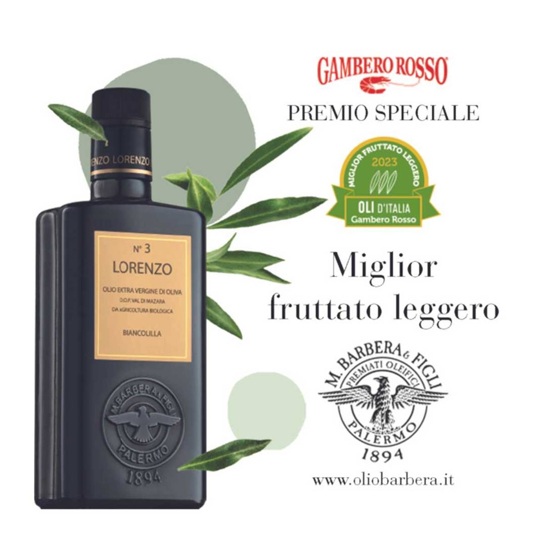 Lorenzo N3 Monocultivar Biancolilla Organic EVOO DOP Val Di Mazara 2