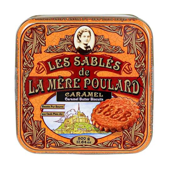 La Mere Poulard French Caramel Sable Cookies in Luxury Tin 1