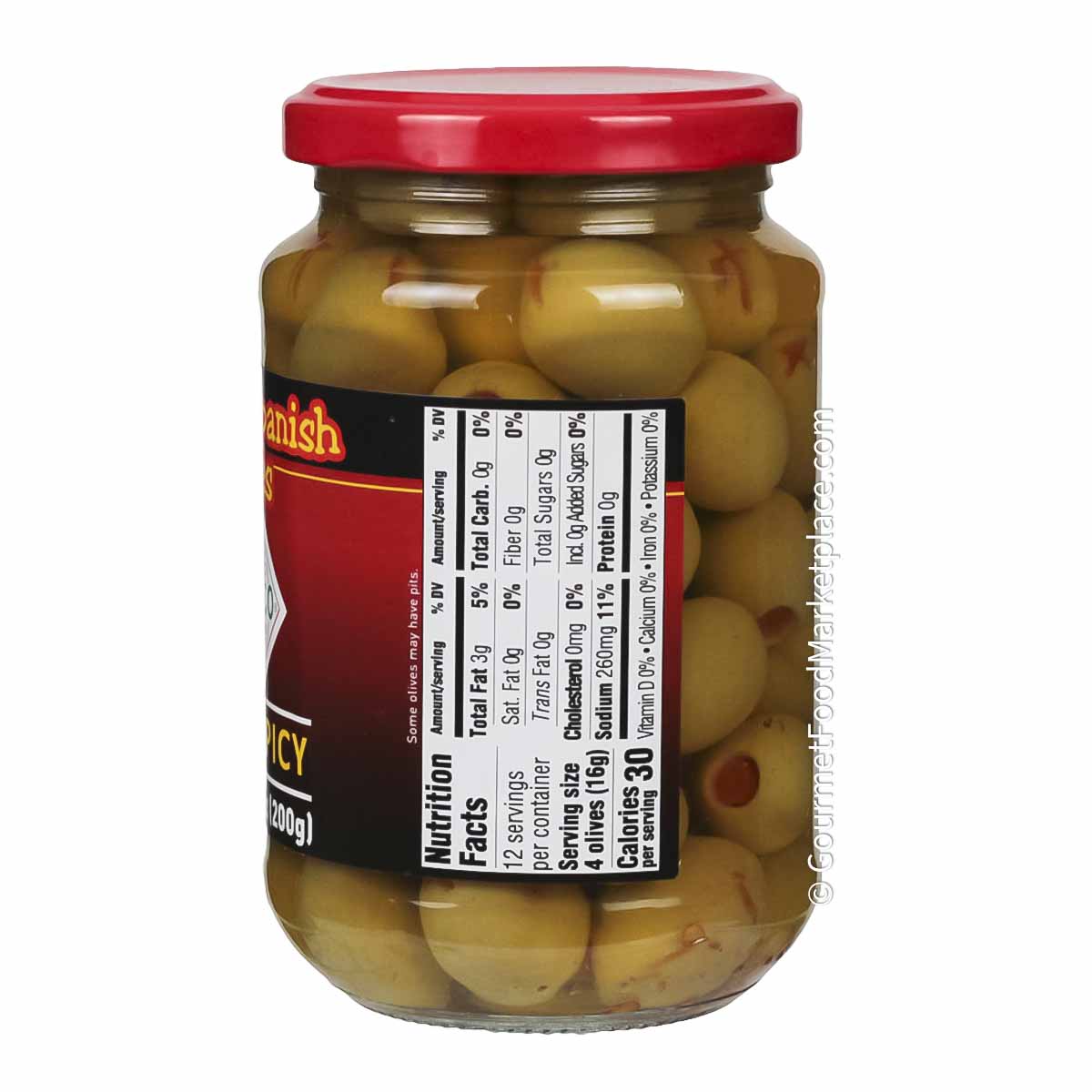 Stuffed Spanish Manzanilla Green Olives, Hot and Spicy