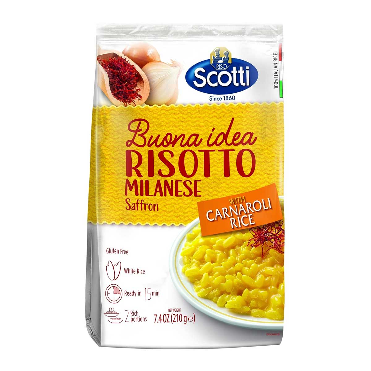 Riso Scotti - Riso Carnaroli - Riso per Risotti Superfino Pronto in 16' - 1  kg : : Alimentari e cura della casa